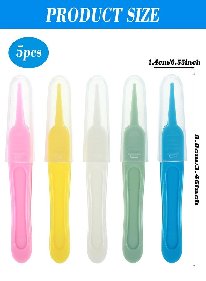 Larrel 5 Pcs Nose Cleaning Tweezers, 5 Colors Baby Nose Picker with Round Plastic Head for Babys Care Comfortable Effective Noses Picker Tool Baby for Cleaning Ear Canals Nasal Umbilical Dirt - Image 2
